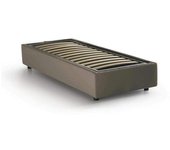 Talamo Italia Cama individual en ecopiel gris tórtola 80x200 cm