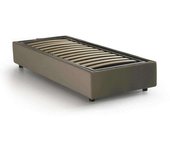 Talamo Italia Cama individual en ecopiel gris tórtola 90x190 cm
