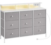 SONGMICS Cómoda de 33,5 x 114 x 84 cm de color gris paloma