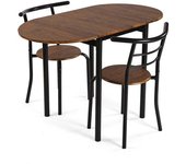 Versa Home Set de mesa y 2 sillas en madera aglomerada negro