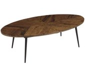 MACABANE Mesa de centro ovalada 135x70cm tablero en espiga