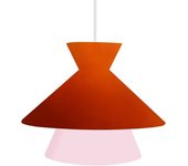 Suspensión  tosel ,metal,naranja,a110xd 20x p 20 cm