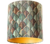 QAZQA Pantalla lámpara terciopelo hojas dorado 40/40/40