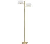 Mauro Ferretti Lámpara de pie con 2 óvalos de cristal blanco cm 51x24x180