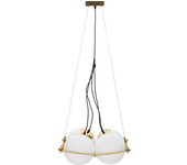 Mauro Ferretti Lámpara de araña con 4 bolas de cristal blanco cm 45x45x20