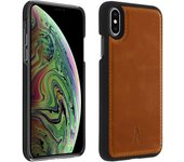 Akashi Funda de Piel Genuina Camel para iPhone X/XS