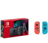 Nintendo Switch Gris V2 + Joy-Con Set Izquierda/Derecha Azul Neón/Rojo Neón
