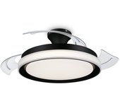 Philips Ventilador de Techo con Aspas Retráctiles y Luz LED 28W Negro