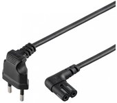 Goobay Cable de Alimentación Acodado IEC-320/C7 para PlayStation 2m Negro