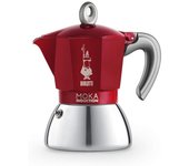 Bialetti Moka Induktion Cafetera Italiana 0,28 L Rojo/Acero inoxidable