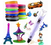 Arzopa Bolígrafo Inteligente 3D Pantalla Led 100m, 20 Colores Púrpura