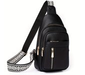Bolso de pecho vintage para mujer, bolso de hombro vintage con cremallera de múltiples bolsillos, bolso cruzado de cuero PU para deportes de ocio