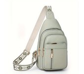 Bolso de pecho vintage para mujer, bolso de hombro vintage con cremallera de múltiples bolsillos, bolso cruzado de cuero PU para deportes de ocio