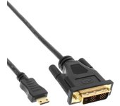 InLine 17473P adaptador de cable Mini-HDMI DVI Negro