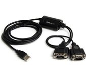 StarTech.com Cable 1,8m USB a 2 Puertos Serie Serial RS232 DB9 Retención del Puerto de Asignación COM