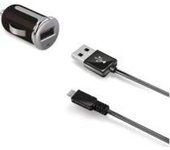 Celly CCUSBMICRO cargador de dispositivo móvil Auto Negro, Plata