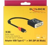 DeLOCK 61213 adaptador de cable de vídeo 0,2 m USB C DVI Negro