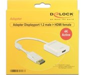 DeLOCK 62608 adaptador de cable DisplayPort 1.2 HDMI Blanco