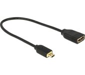 DeLOCK 0.2m, HDMI-A/HDMI Micro-D cable HDMI 0,2 m HDMI tipo D (Micro) HDMI tipo A (Estándar) Negro
