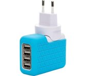 Bluestork BS-220-4USB-PBL cargador de dispositivo móvil Interior Azul, Blanco