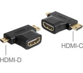 DeLOCK 65446 adaptador de cable HDMI-C / HDMI-D HDMI-A Negro