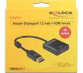 DeLOCK 62607 adaptador de cable DisplayPort 1.2 HDMI Negro