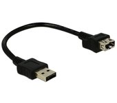 DeLOCK 0.2m 2xUSB2.0-A cable USB 0,2 m USB A Negro