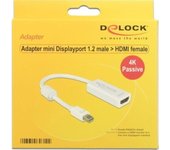DeLOCK 62614 adaptador de cable mini DisplayPort 1.2 HDMI Blanco