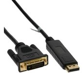InLine 17113 adaptador de cable de vídeo 3 m DisplayPort DVI-D Negro