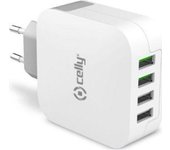 Celly TC4USBTURBO cargador de dispositivo móvil Interior Blanco
