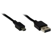 Alcasa USB 2.0 A/mini, 1m cable USB USB A Mini-USB A Negro