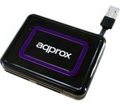 Approx appCRDNIB USB 2.0 Negro, Púrpura lector de