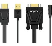Approx APPC22 adaptador de cable HDMI/USB VGA/3,5mm Negro
