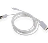 Approx APPC23 adaptador de cable Micro-USB, USB 2.0 HDMI Blanco
