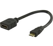 Valueline HDMI-mini C - HDMI, 0.2m cable HDMI 0,2 m HDMI Type C (Mini) HDMI tipo A (Estándar) Negro