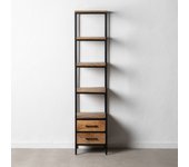 Estantería natural-negro madera-hierro 40 x 40 x 180 cm
