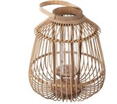 Farol portavelas natural bambú 32 x 32 x 37 cm