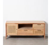 Mueble tv natural madera-ratán salón 120 x 40 x 50 cm