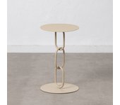 Mesa auxiliar crema hierro salón 30,50 x 30,50 x 50 cm