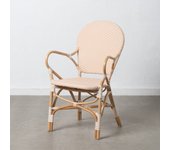 Silla con brazos natural-beige ratán 57 x 62 x 90 cm
