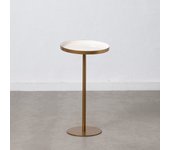 Mesa auxiliar blanco-oro hierro salón 35,50 x 35,50 x 64,50