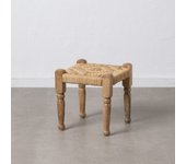 Taburete fibra natural / madera salón 40 x 40 x 40 cm