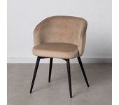 Silla terciopelo taupe metal / tejido 57 x 56 x 76,50 cm