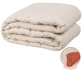 Colcha reversible beige-teja microfibra 270 x 280 cm