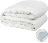Colcha reversible crema-azul microfibra 270 x 280 cm