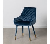 Silla terciopelo azul tejido-metal 56 x 57 x 86,50 cm