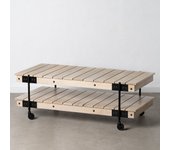 Mesa centro ruedas natural 130 x 64 x 48 cm