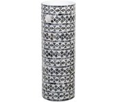 Paragüero gris-blanco nácar decoración 20 x 20 x 57 cm