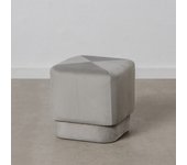 Puf terciopelo gris madera / tejido 40 x 40 x 40 cm