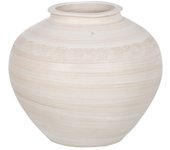 Jarrón crema cerámica decoración 40 x 40 x 34 cm